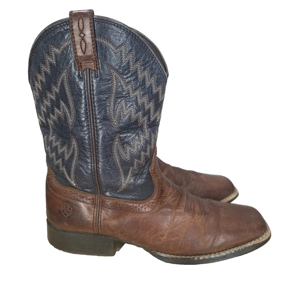 Ariat Tycoon Western Boots  Boys 6 Brown Leather Cowboy Roper Botas Pull On